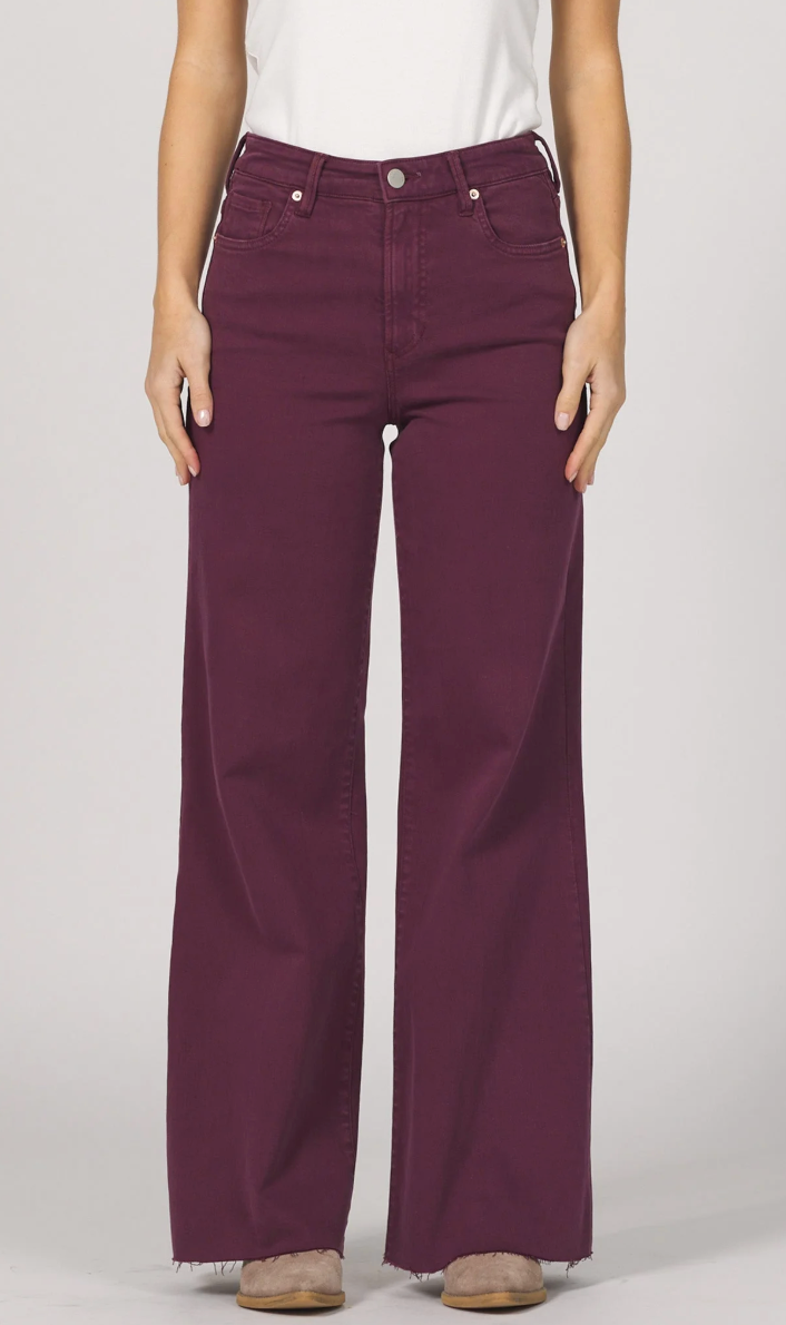 Fiona Wide Leg Jean in Fig