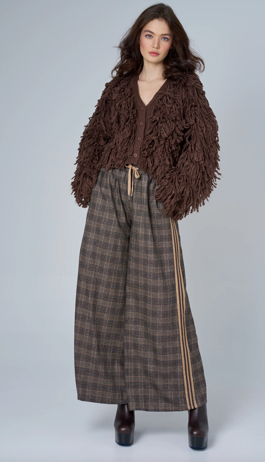 Brown Plaid Pant