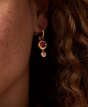 Load image into Gallery viewer, Rainbow Duo Hoop &amp; Charm Earring
