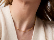 Load image into Gallery viewer, Solara Delicate Station Necklace Gold 18.5&quot;
