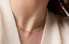 Load image into Gallery viewer, Solara Delicate Station Necklace Gold 24&quot;
