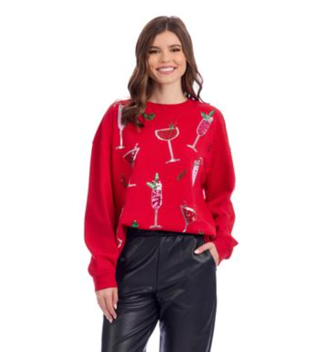 Holiday Sparkle Sweatshirt - Red