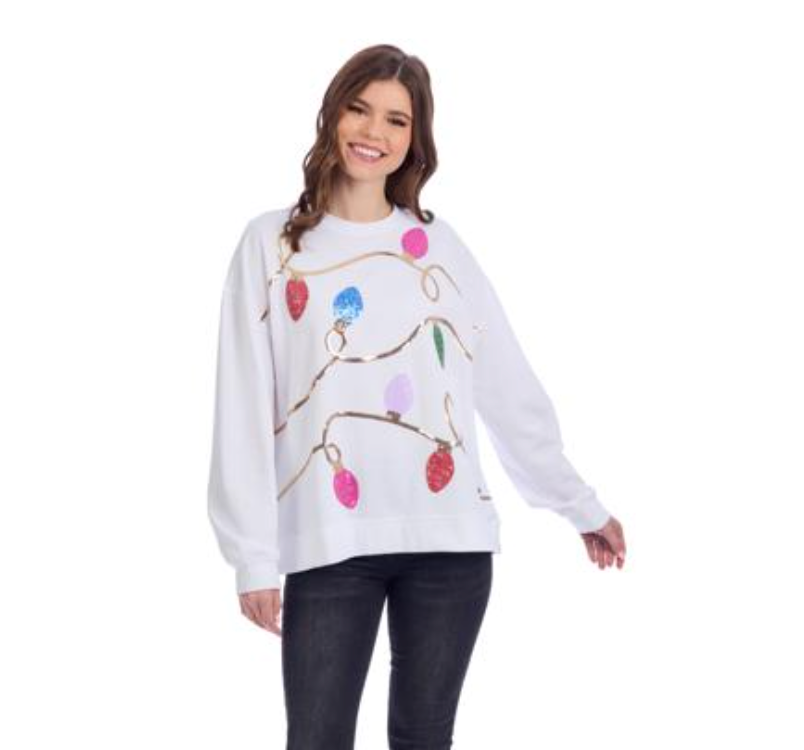 Holiday Sparkle Sweatshirt - White