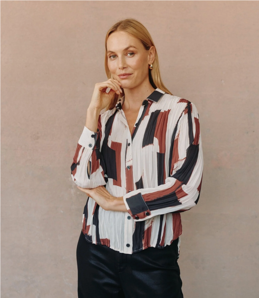 Pleated Button Down