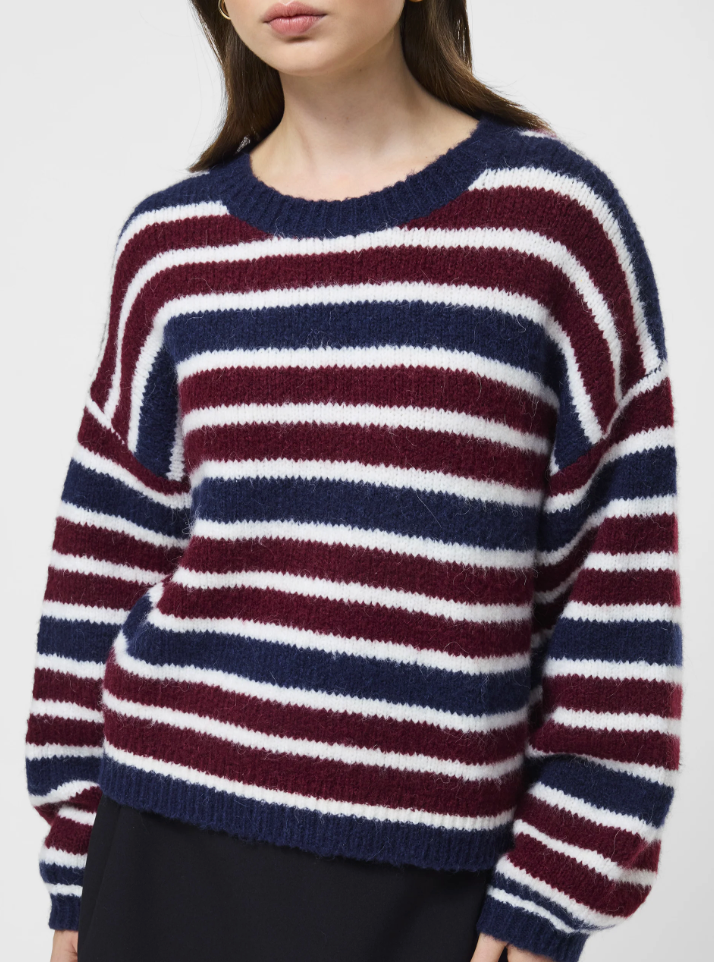 Chunky Alpaca Striped Sweater