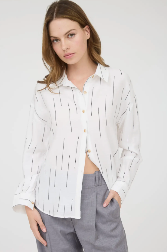 Line Patterned Button Down