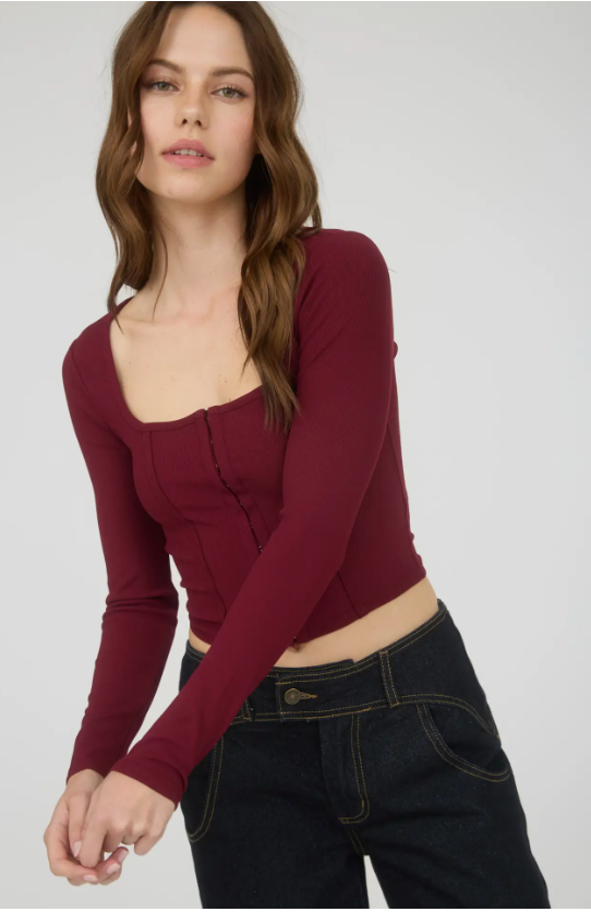 Long Sleeve Knit Crop