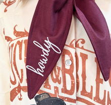 Load image into Gallery viewer, Howdy Embroidered Ascot Scarf

