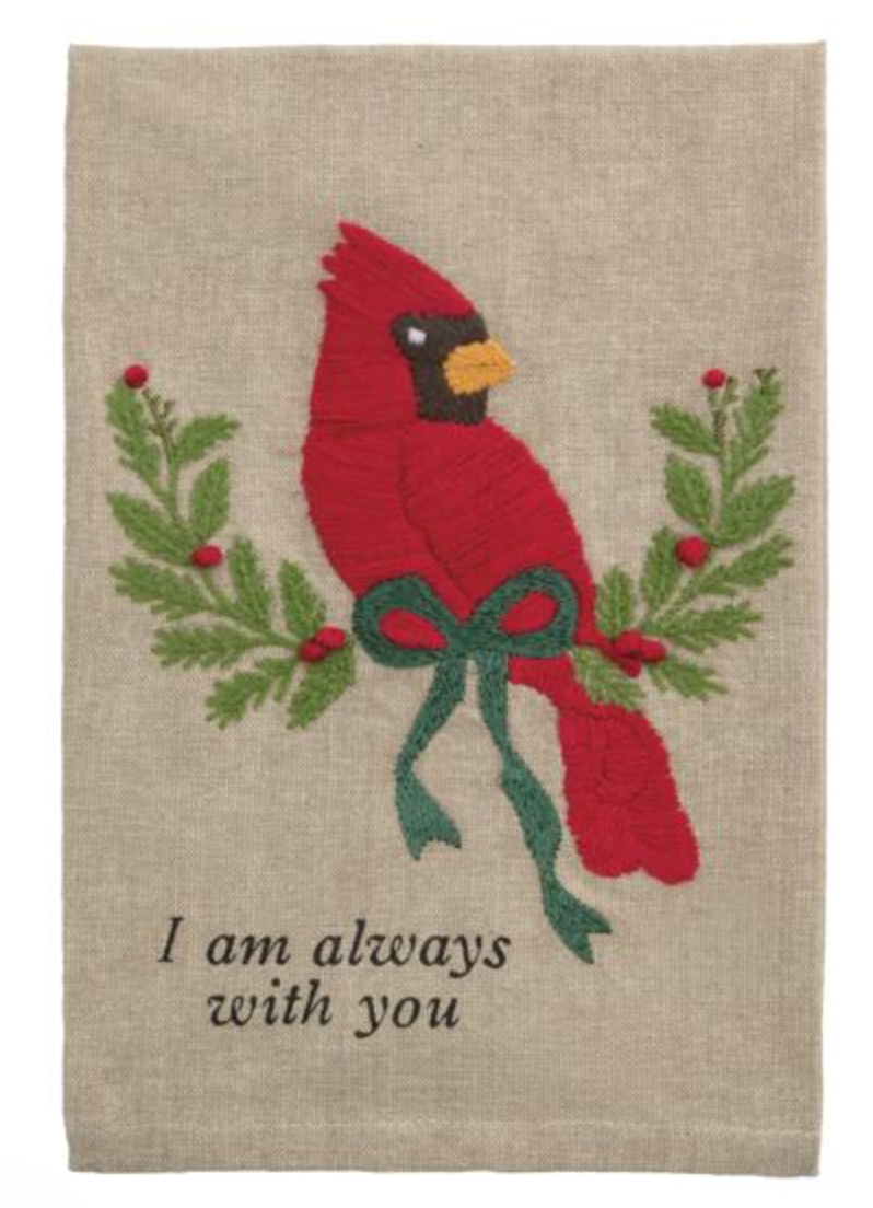 Cardinal Embroidered Towel