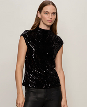 Load image into Gallery viewer, Funnel Neck Sequin Top
