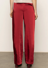 Load image into Gallery viewer, Satin Track Pant in Crimson
