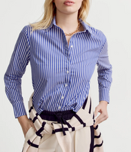 Load image into Gallery viewer, The Boyfriend Shirt in Navy Blue &amp; White
