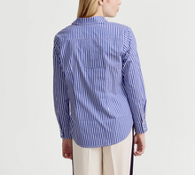 Load image into Gallery viewer, The Boyfriend Shirt in Navy Blue &amp; White
