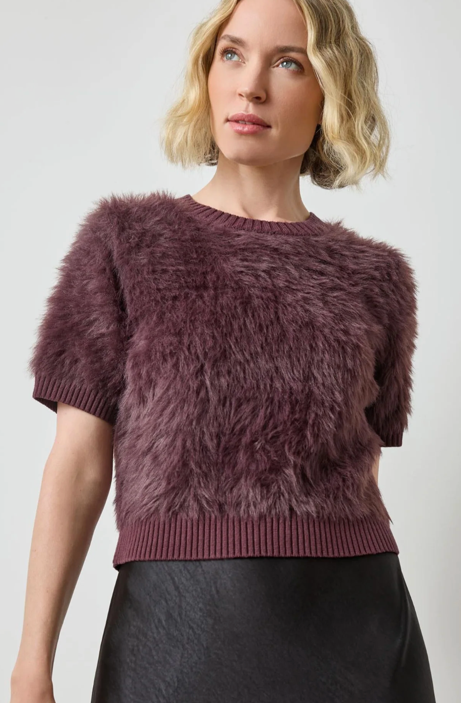 Short Sleeve Brushed Crewneck