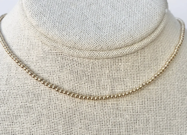 Gold Bead Necklace 2.5mm