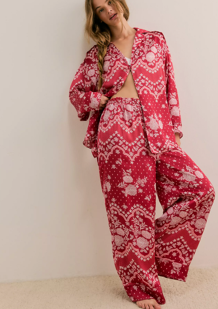 Dreamy Days Pajama Set in Cherry