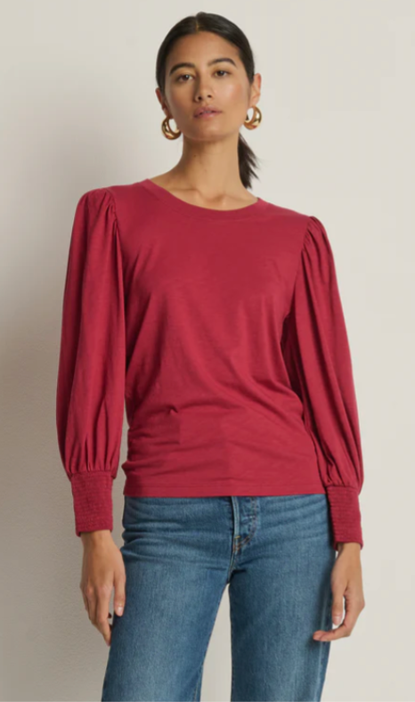 Loren Peasant Tee in Sangria
