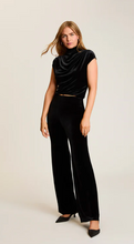 Load image into Gallery viewer, Commando Velvet Draped Mock Crop Top
