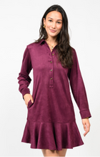 Load image into Gallery viewer, Suede Swing Shirtdress
