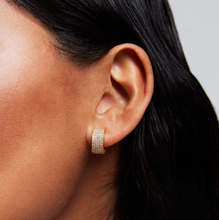 Load image into Gallery viewer, Petite Pave Thick Huggie Hoops

