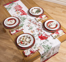 Load image into Gallery viewer, Vintage Santa Scene Table Runner
