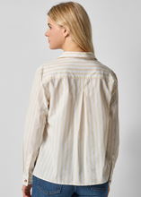 Load image into Gallery viewer, Striped Button Down in Ivory &amp; White
