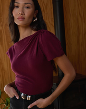 Load image into Gallery viewer, Rosie Knot Top in Port
