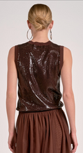 Load image into Gallery viewer, Sequin Sweater Tank in Dark Chocolate
