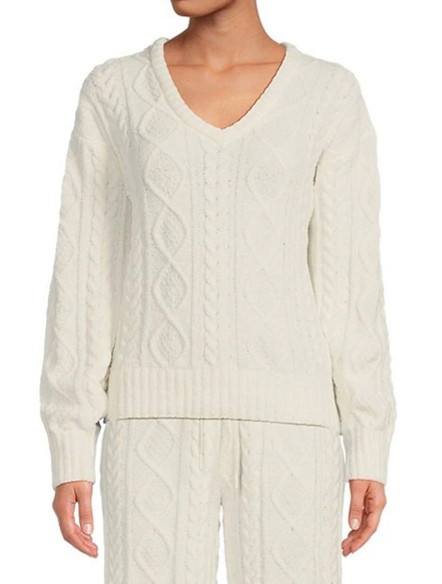 Cable Crew Lounge Top in Ivory