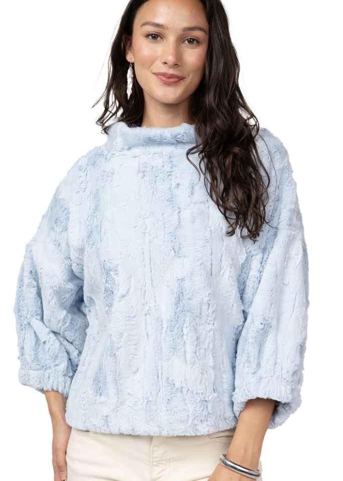 Poof Sleeve Popover in Powder Blue