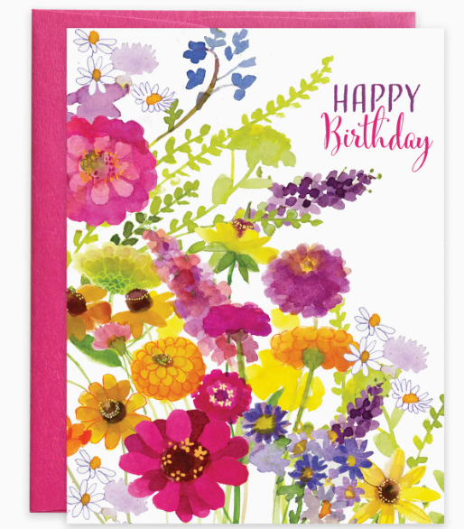 Birthday Greeting Card - Summer Flowers