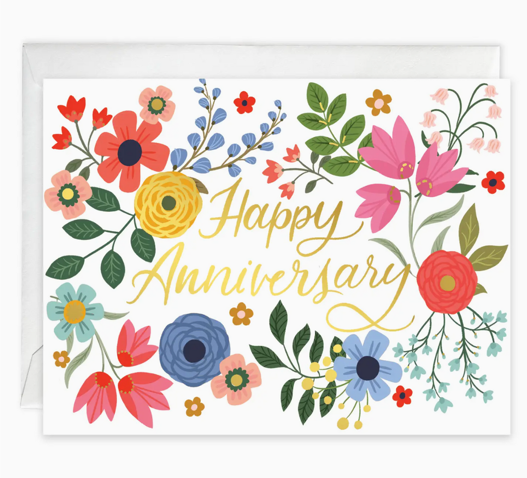 Anniversary Greeting Card - Summer Flowers