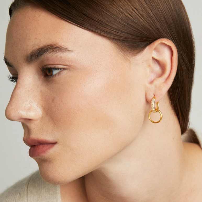 Signature Pave Huggie Hoops