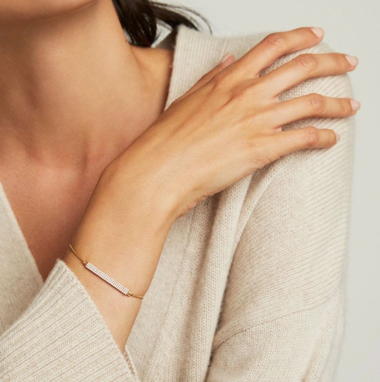 Petit Pave Bar Chain Bracelet