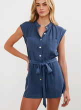 Load image into Gallery viewer, Cap Sleeve Romper in Midnight Surf
