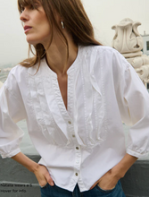 Load image into Gallery viewer, Amelia Ruffle Shirt in Porcelain
