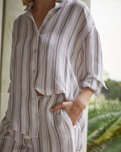 Load image into Gallery viewer, Oversized Clean Shirt in Rosewood Stripe
