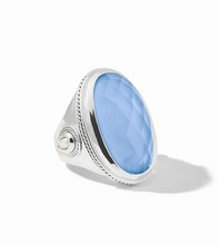 Load image into Gallery viewer, Cannes Statement Ring in Iridescent Chalcedony Blue
