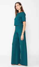 Load image into Gallery viewer, Ponte Knit Wide Leg Pant in Teal
