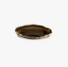Load image into Gallery viewer, Lindy Woven Clutch in Metallic Platinum
