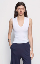 Load image into Gallery viewer, Supima Cotton Sleeveless V in White

