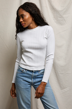 Load image into Gallery viewer, Rowe Ribbed Crew in White
