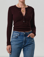 Load image into Gallery viewer, Varra Henley in Mahogany

