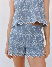 Load image into Gallery viewer, Scallop Border Catalina Short in Floral Gingham
