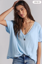 Load image into Gallery viewer, Nina V Neck Tee in Dew Shine
