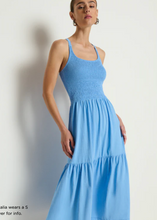 Load image into Gallery viewer, Penelope Smocked Cross Midi in Laguna
