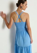 Load image into Gallery viewer, Penelope Smocked Cross Midi in Laguna
