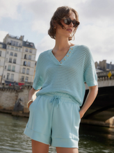 Load image into Gallery viewer, Callie Knit Top in Porcelain Blue
