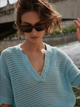 Load image into Gallery viewer, Callie Knit Top in Porcelain Blue
