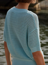 Load image into Gallery viewer, Callie Knit Top in Porcelain Blue
